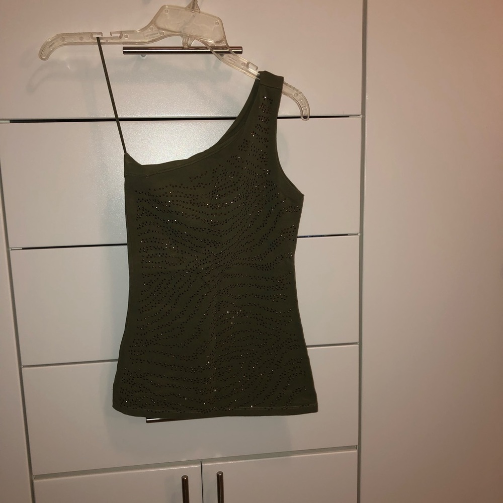 Express, one shoulder sparkle tank top.